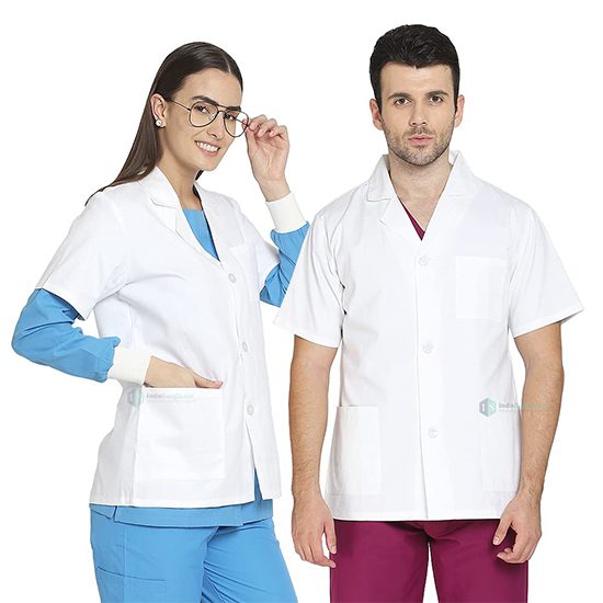 LAB COAT BUTTON CLOSURE HALF SLEEVE FEMALE