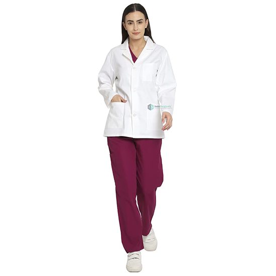 LAB COAT SNAP CLOSURE FULL SLEEVE FEMALE