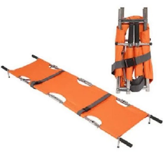 Hospital Stretcher Aluminum Three Fold Orange Color