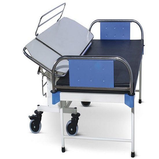 Medimek Patient Shifting Trolley One End Folding Tiltable Top And SS Roller MS Framework Mi-4087